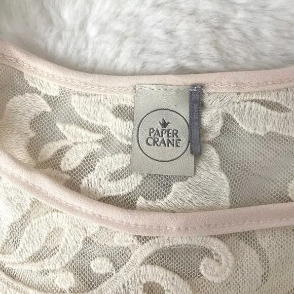 Anthropologie Paper Crane Cream Floral Blouse Size Small - Picture 4 of 7